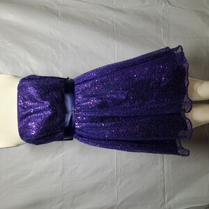 Purple Sequin Strapless Dress